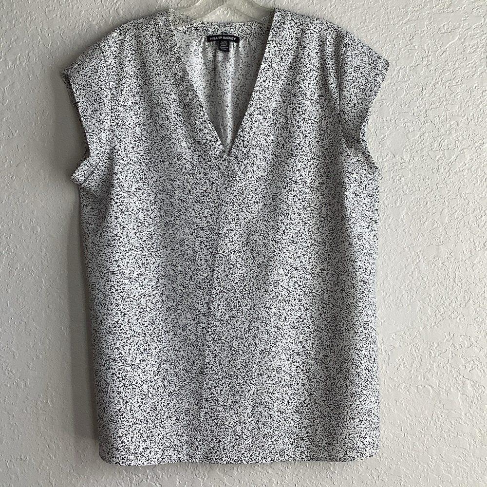 Hilary Radley White and Black Blouse - Picture 1 of 6